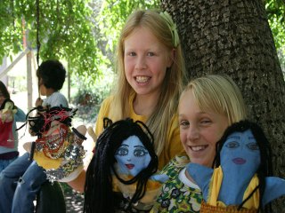 07-Shyama and Anjali show off their puppets
