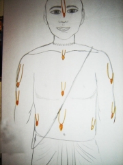 09-Narayani Didi drew this diagram of where to apply tilak on one's body